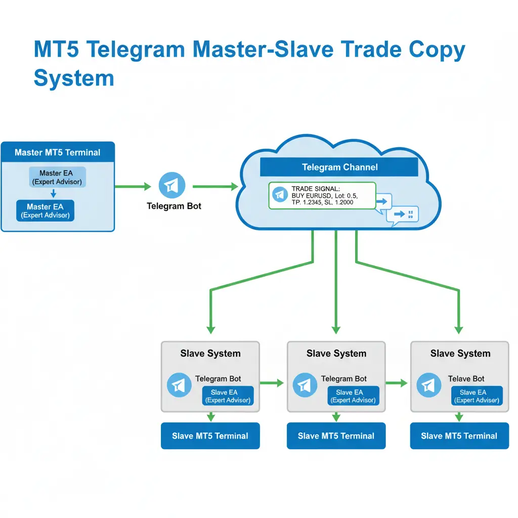 MT5 Telegram Master-Slave System Flowchart